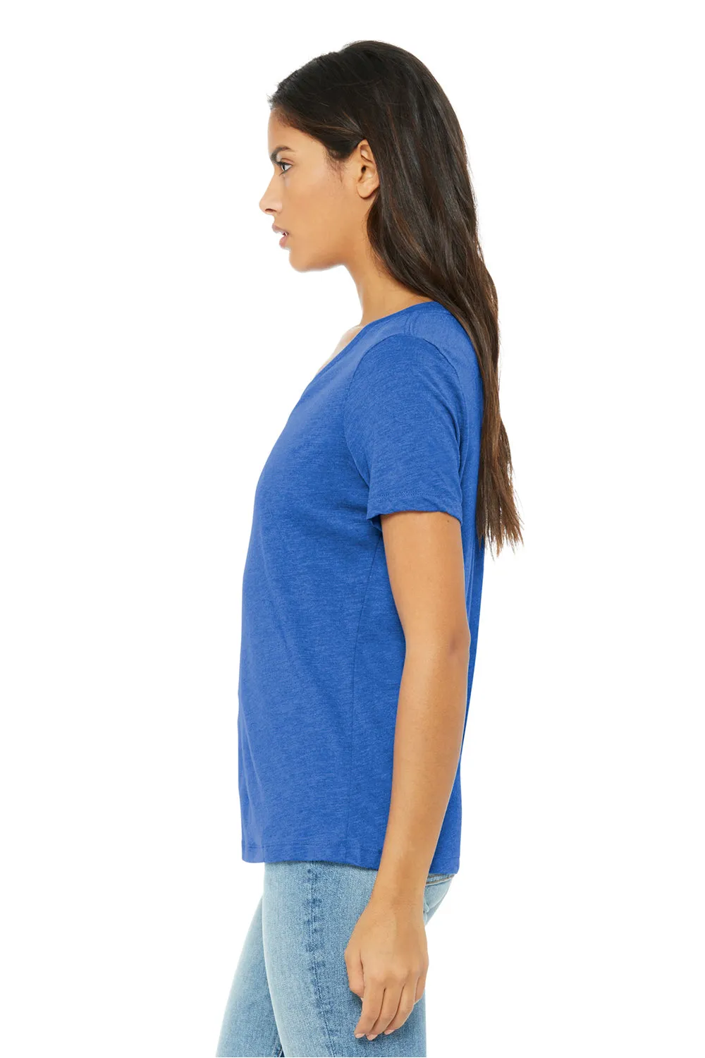 Bella   Canvas Womens Short Sleeve V-Neck T-Shirt - True Royal Blue