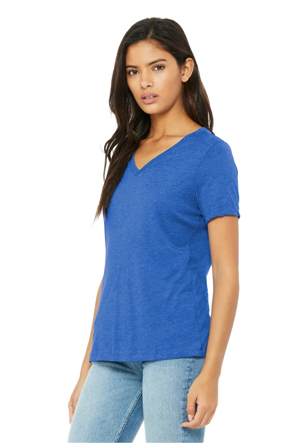 Bella   Canvas Womens Short Sleeve V-Neck T-Shirt - True Royal Blue