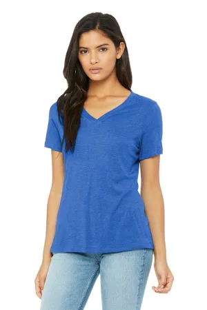 Bella   Canvas Womens Short Sleeve V-Neck T-Shirt - True Royal Blue
