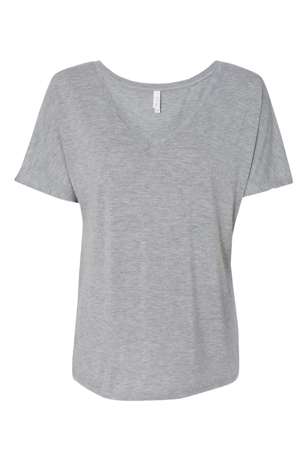 Bella   Canvas Womens Slouchy Short Sleeve V-Neck T-Shirt - Heather Grey