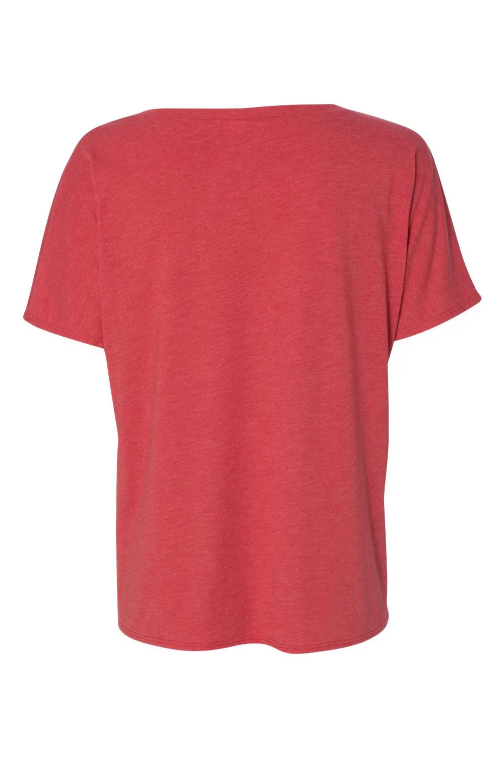 Bella   Canvas Womens Slouchy Short Sleeve V-Neck T-Shirt - Red Triblend
