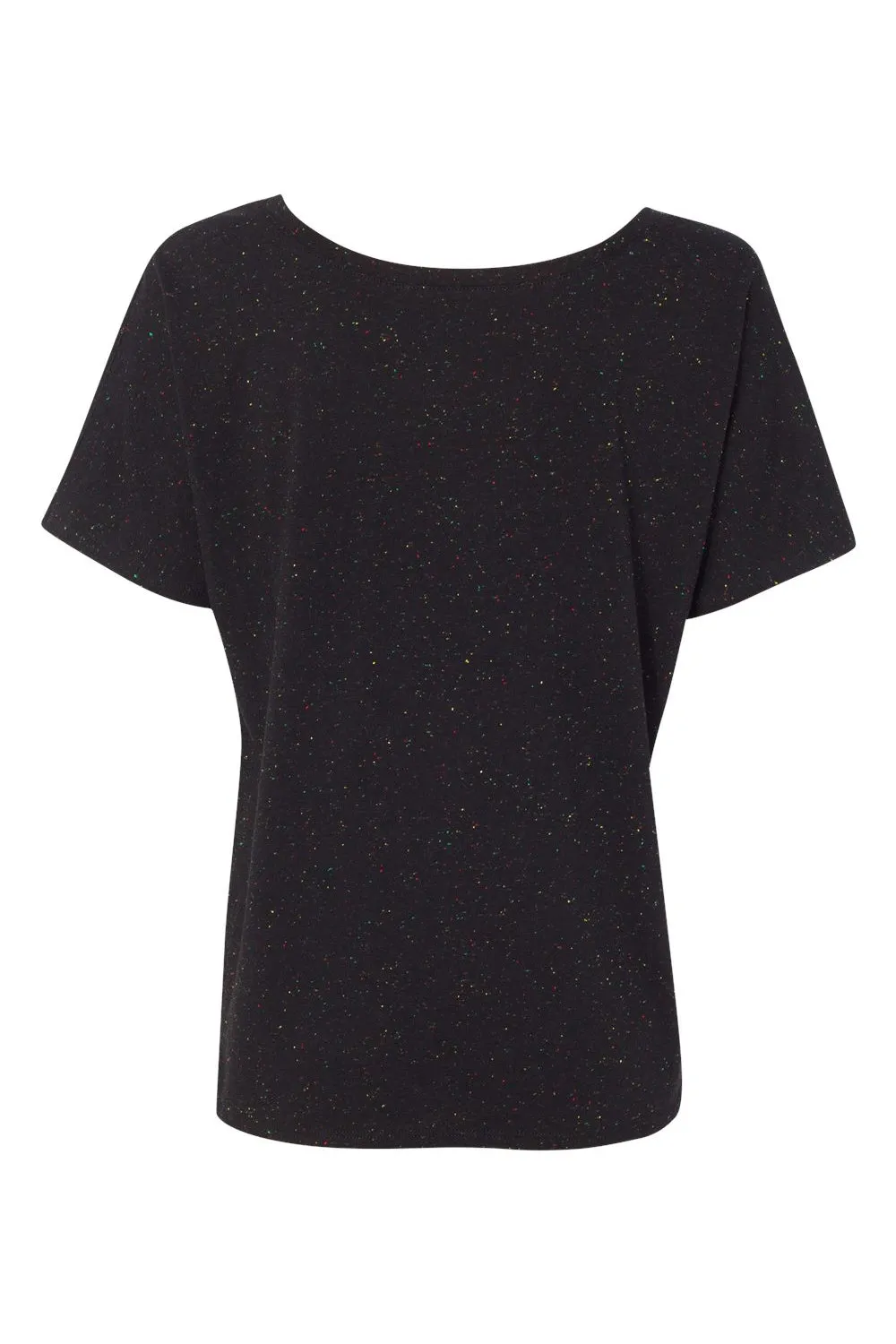 Bella   Canvas Womens Slouchy Short Sleeve Wide Neck T-Shirt - Black Speckled