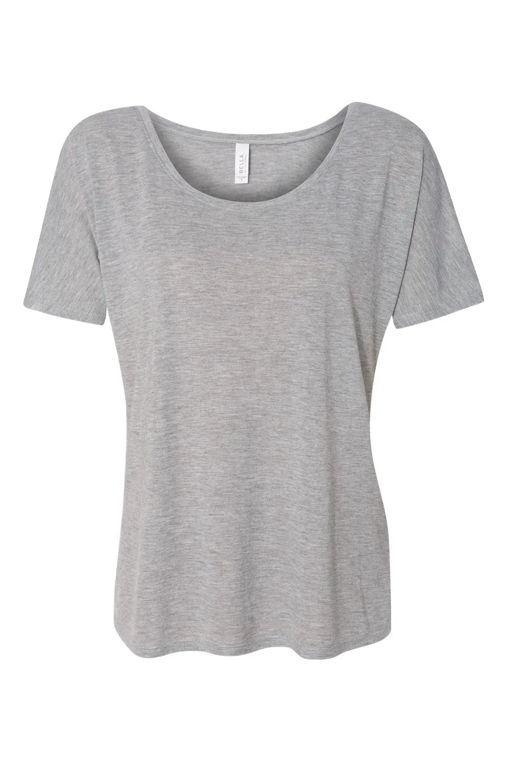Bella   Canvas Womens Slouchy Short Sleeve Wide Neck T-Shirt - Heather Grey
