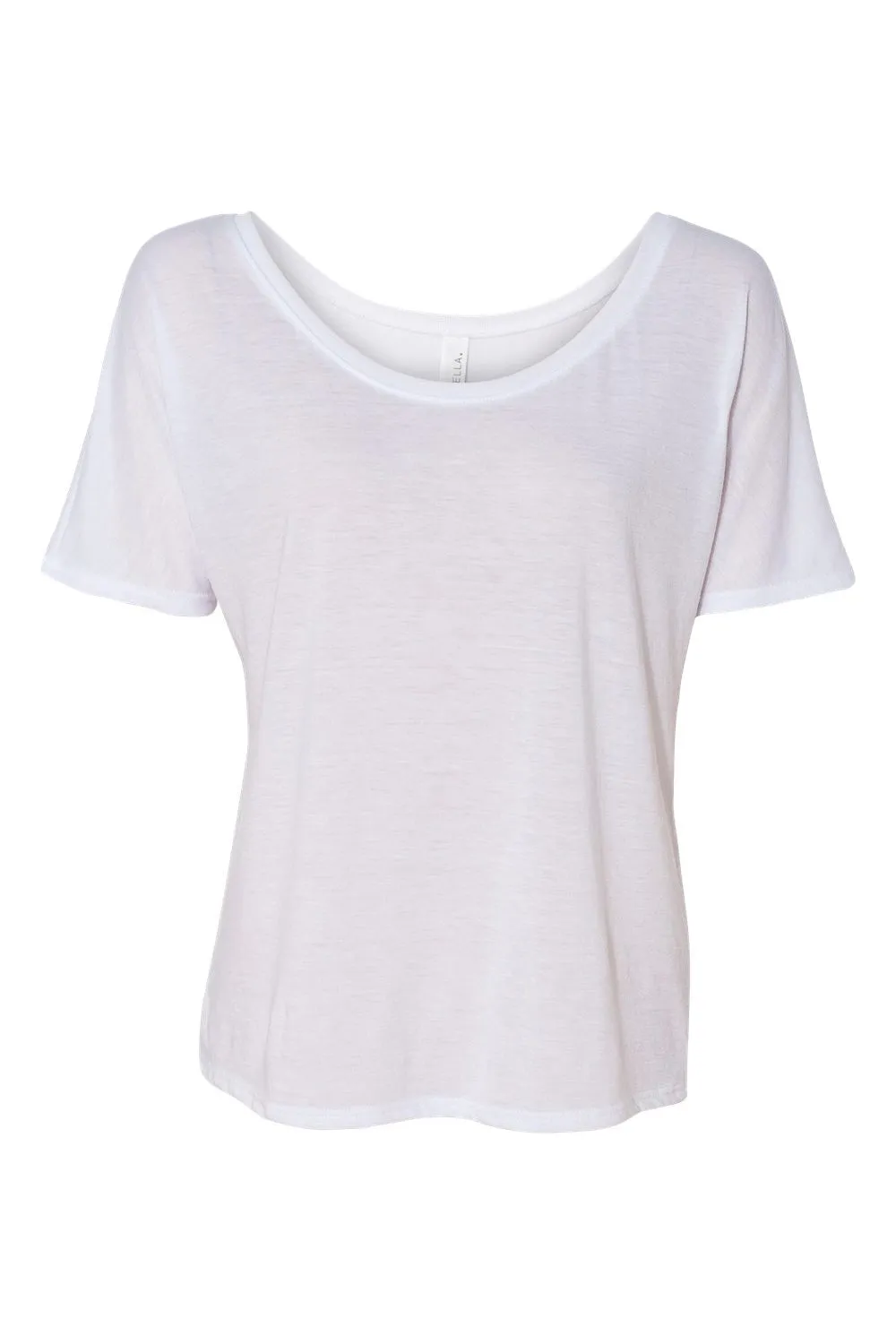 Bella   Canvas Womens Slouchy Short Sleeve Wide Neck T-Shirt - White