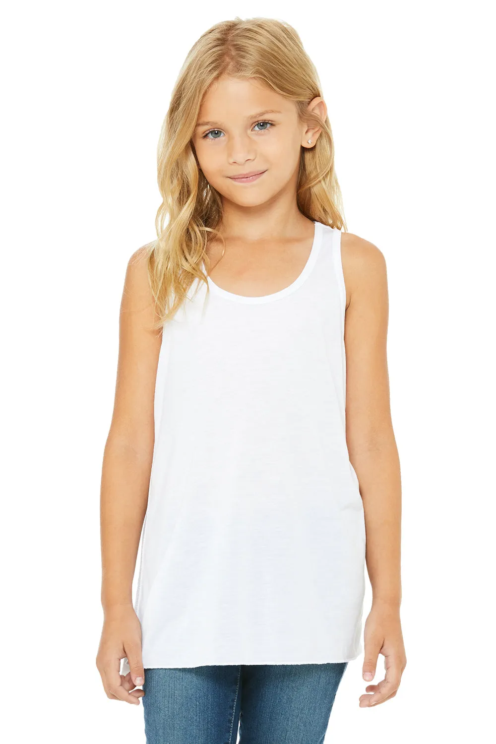 Bella   Canvas Youth Flowy Tank Top - White