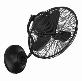 Bellows I Hard-wired Indoor/Outdoor 14"Wall Fan Flat Black modern electric fans for minimalist decor