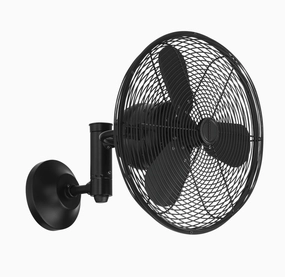 Bellows IV Indoor/Outdoor 14"Wall Fan Flat Black best small fans for home and travel