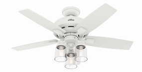 Bennett 44"Ceiling Fan Matte White multi-speed fans with easy controls