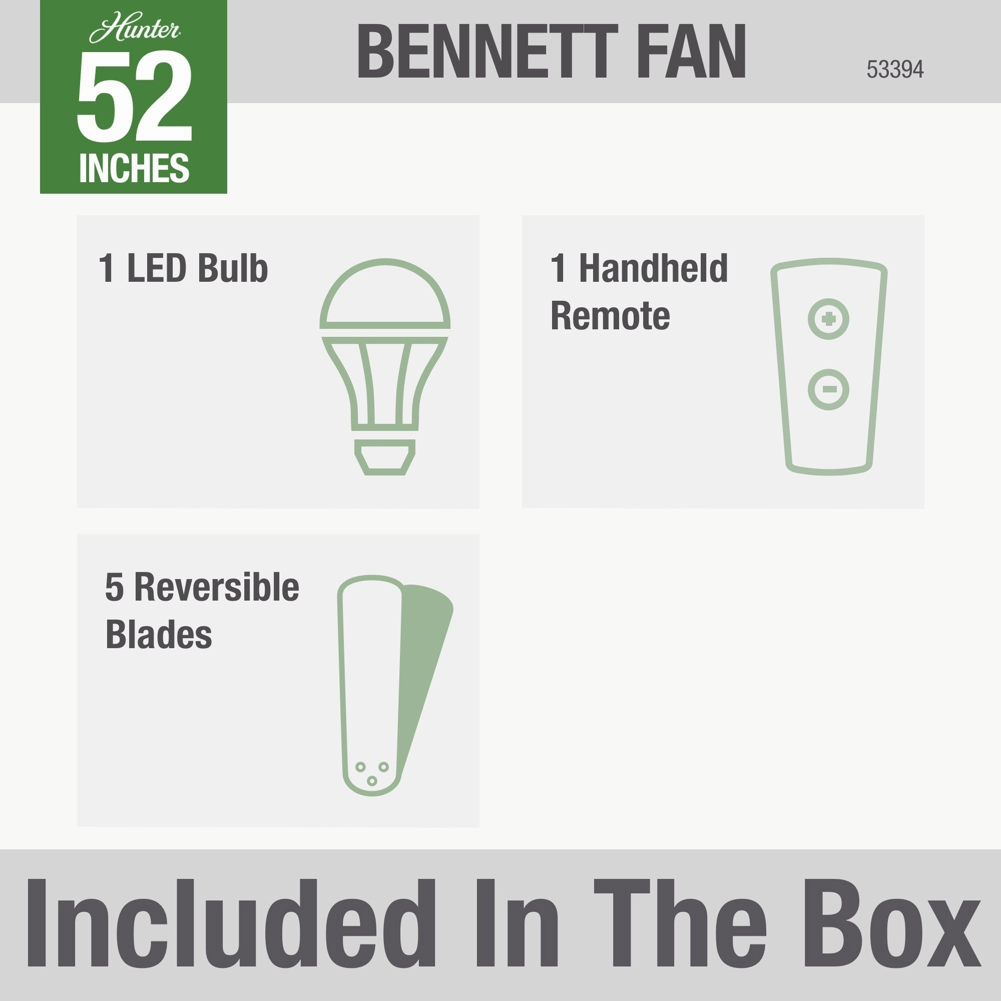 Bennett 52"Ceiling Fan Brushed Nickel