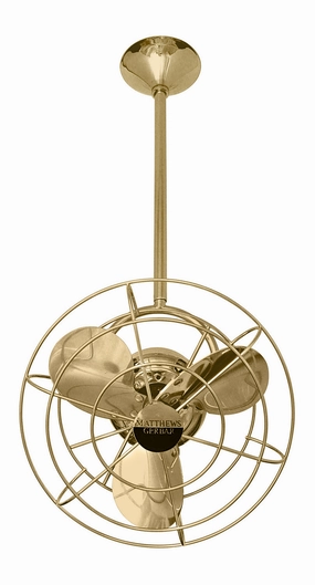 Bianca Direcional 16"Ceiling Fan Polished Brass whisper-quiet fans for bedrooms and offices
