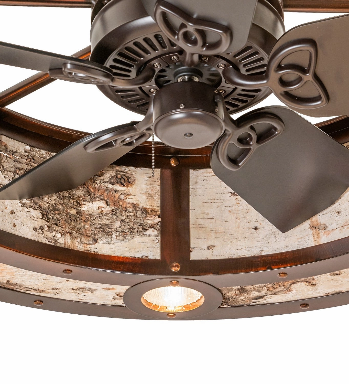 Birchwood 16 Light Chandel-Air Vintage Copper/Birch Wood
