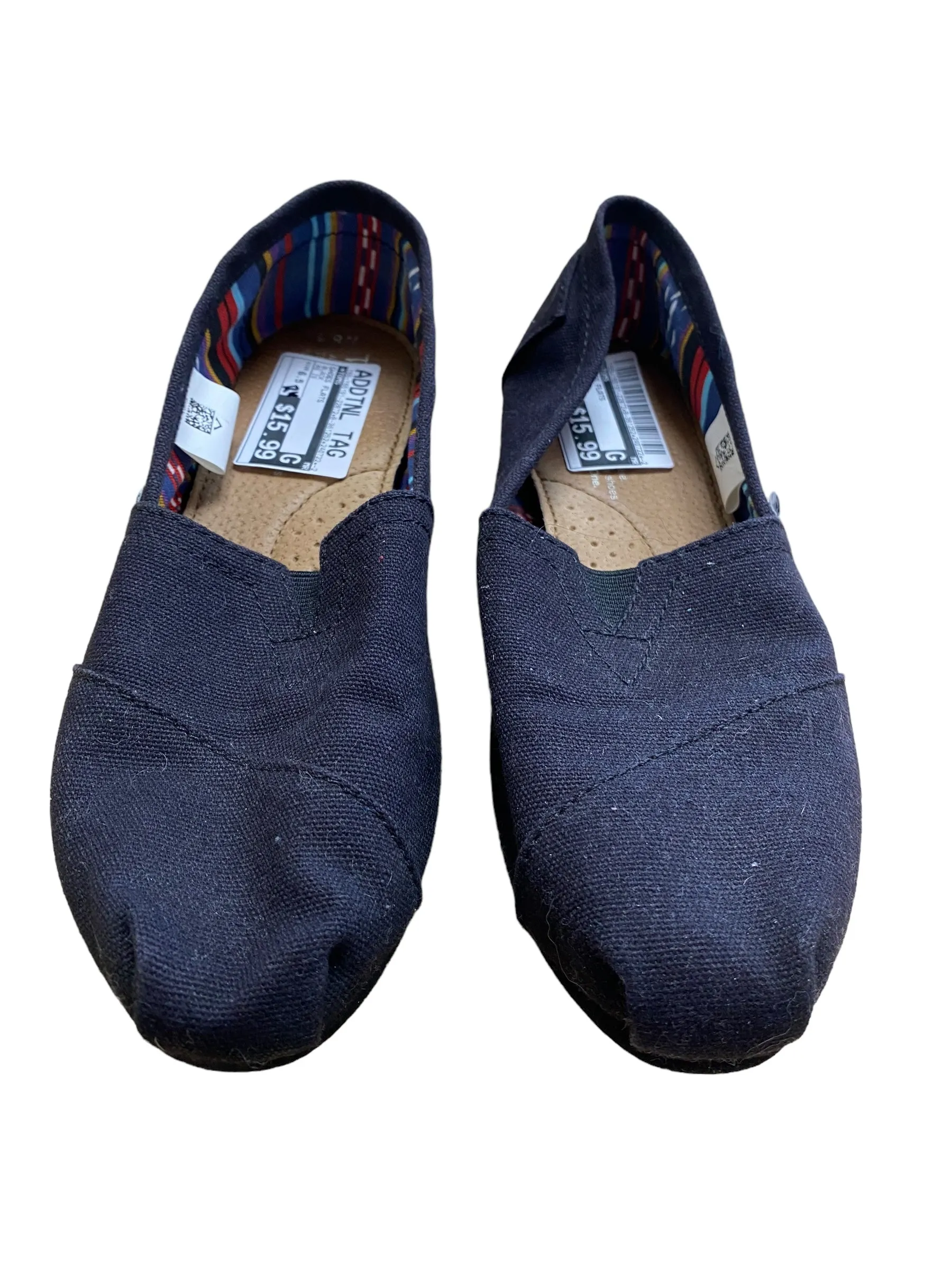 Black Shoes Flats Toms, Size 6.5 toms