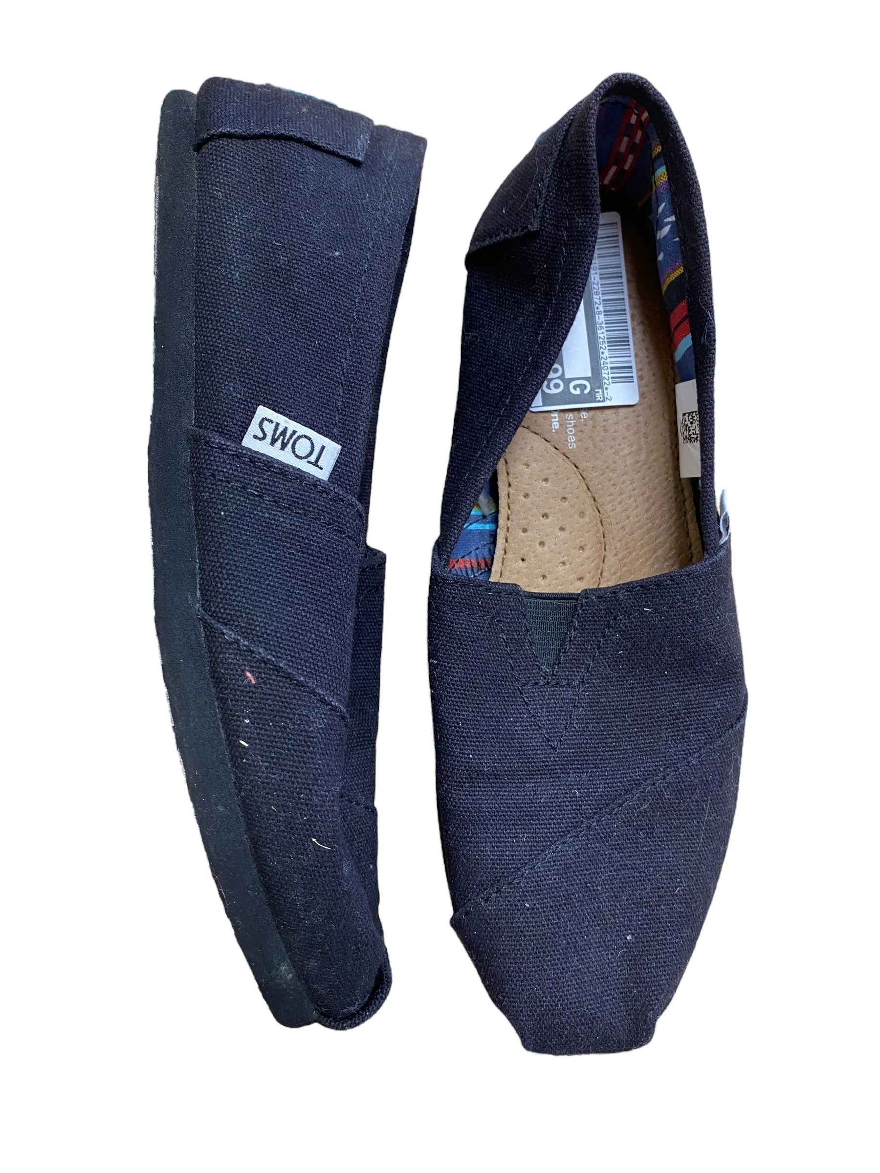 Black Shoes Flats Toms, Size 6.5 toms