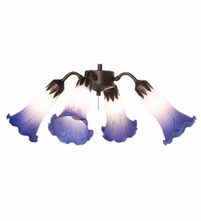 Blue/White Four Light Fan Light best small fans for home and travel