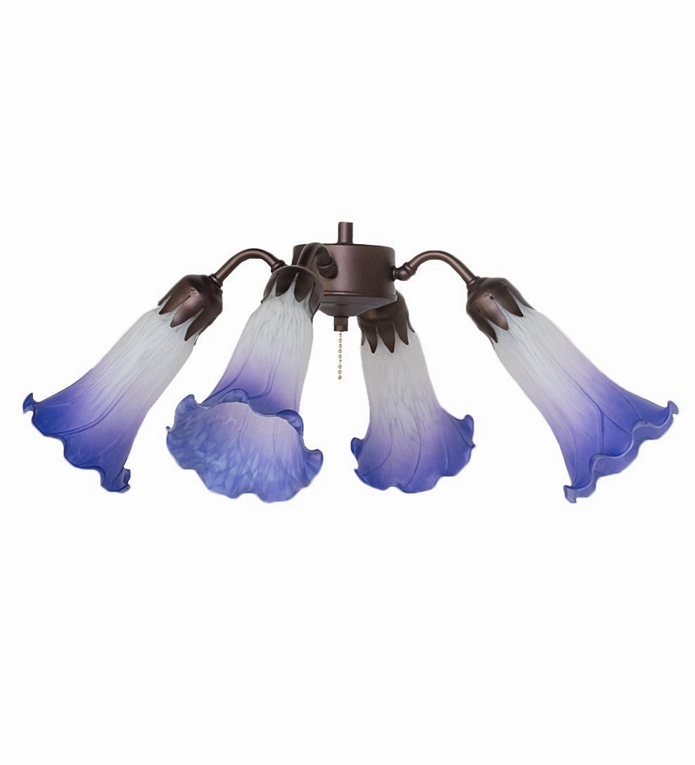 Blue/White Four Light Fan Light