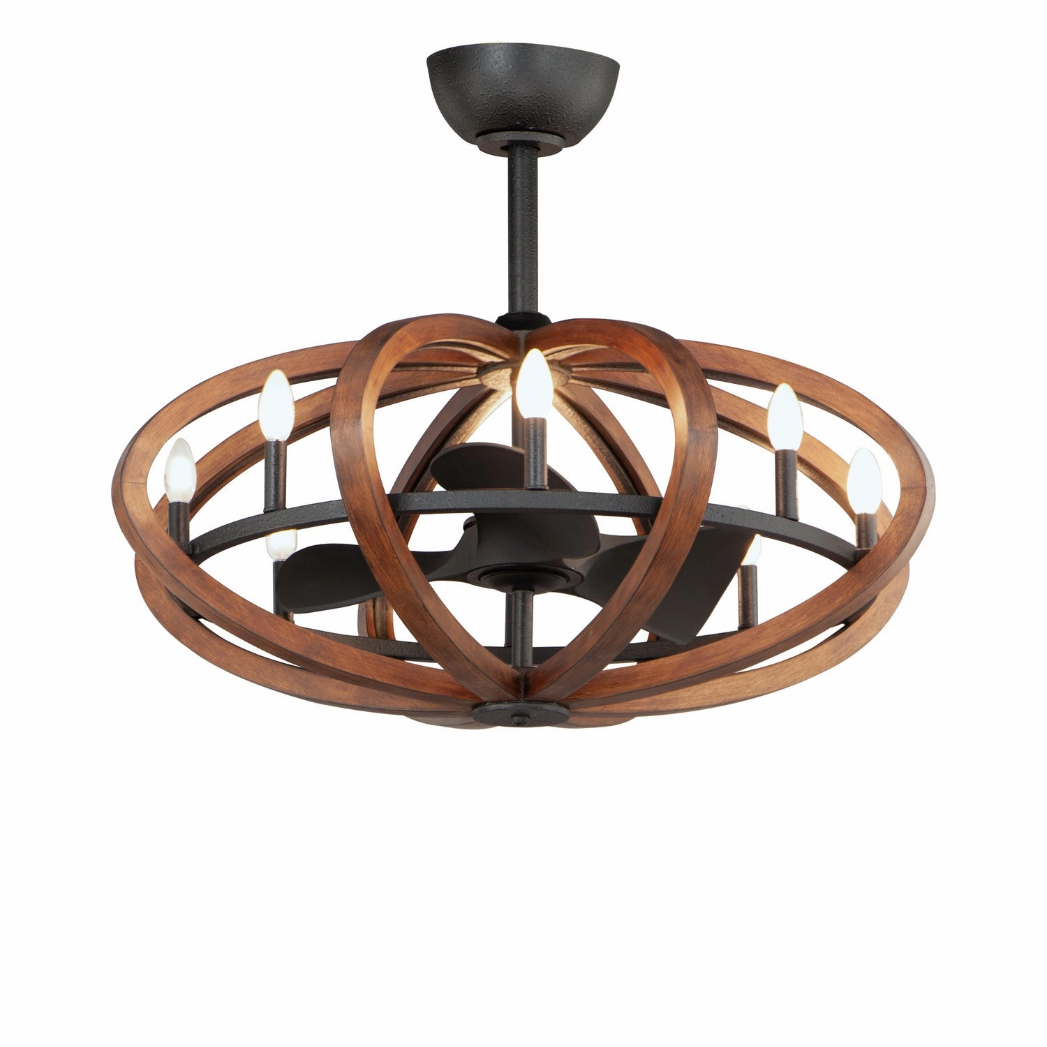 Bodega Bay LED Fandelight Antique Pecan / Anthracite quiet small fans for desk or nightstand