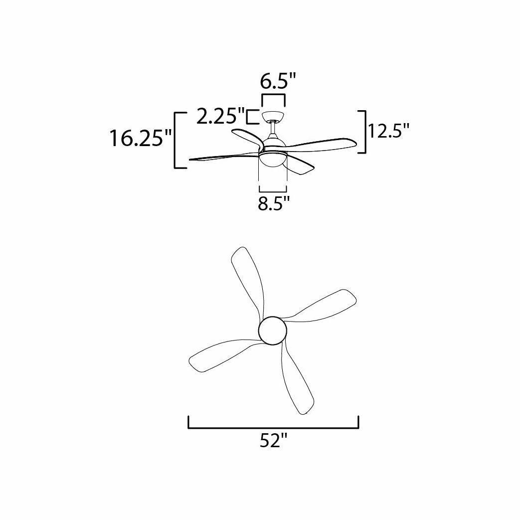 Bola 52" Indoor Fan with LED Light Kit