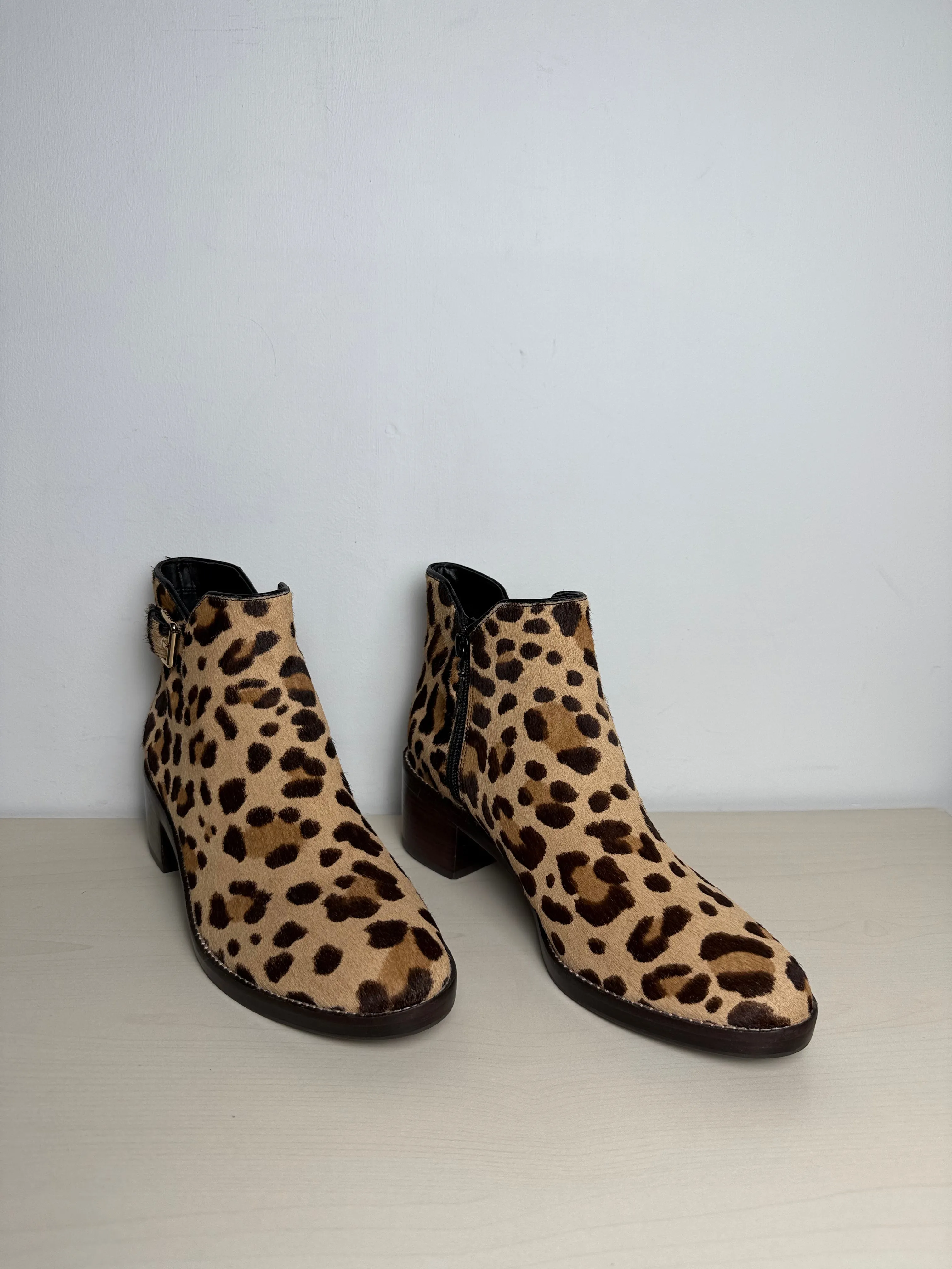 Boots Ankle Flats By Cole-haan In Leopard Print, Size: 8 cole haan