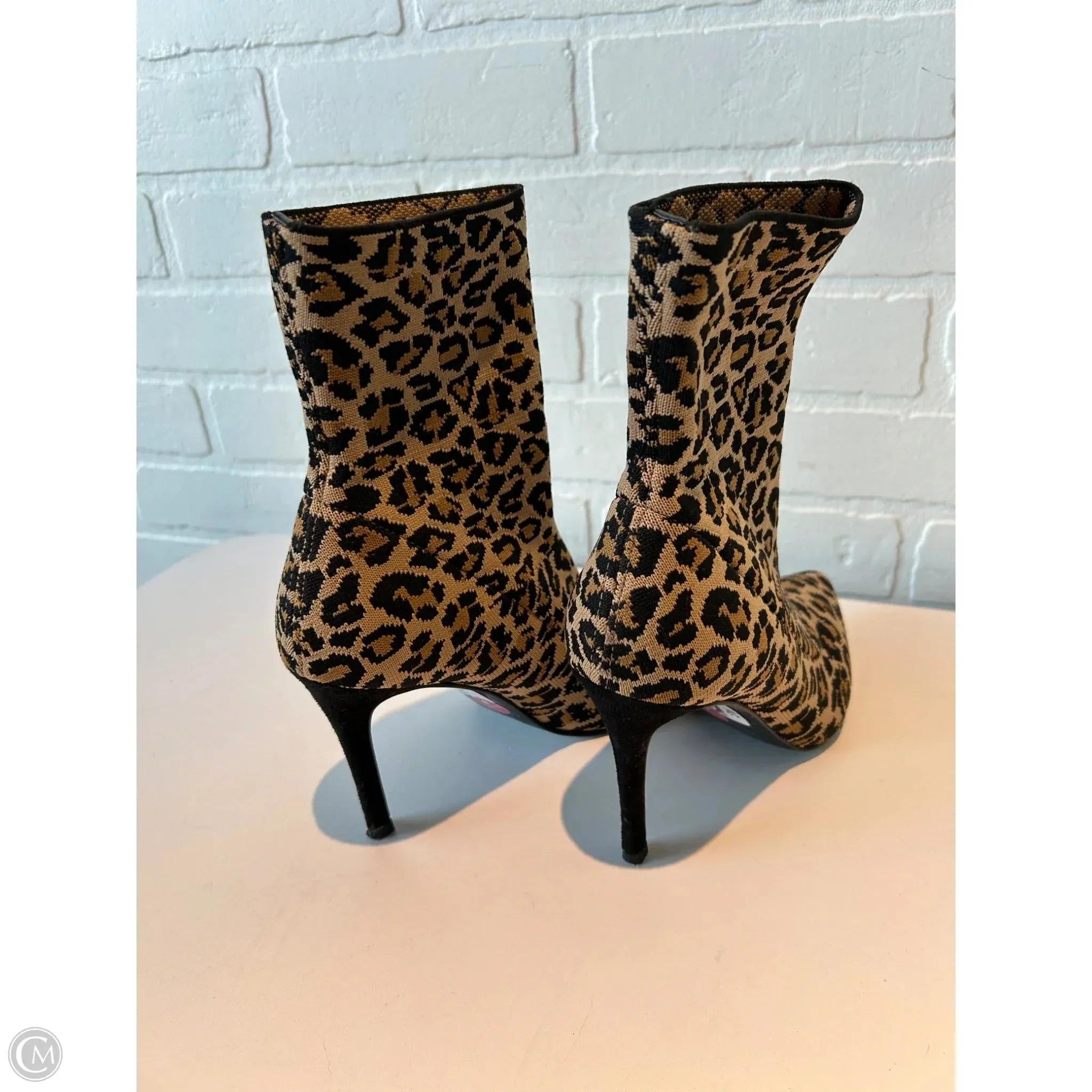 Boots Ankle Heels By Steve Madden In Animal Print, Size: 7 steve madden