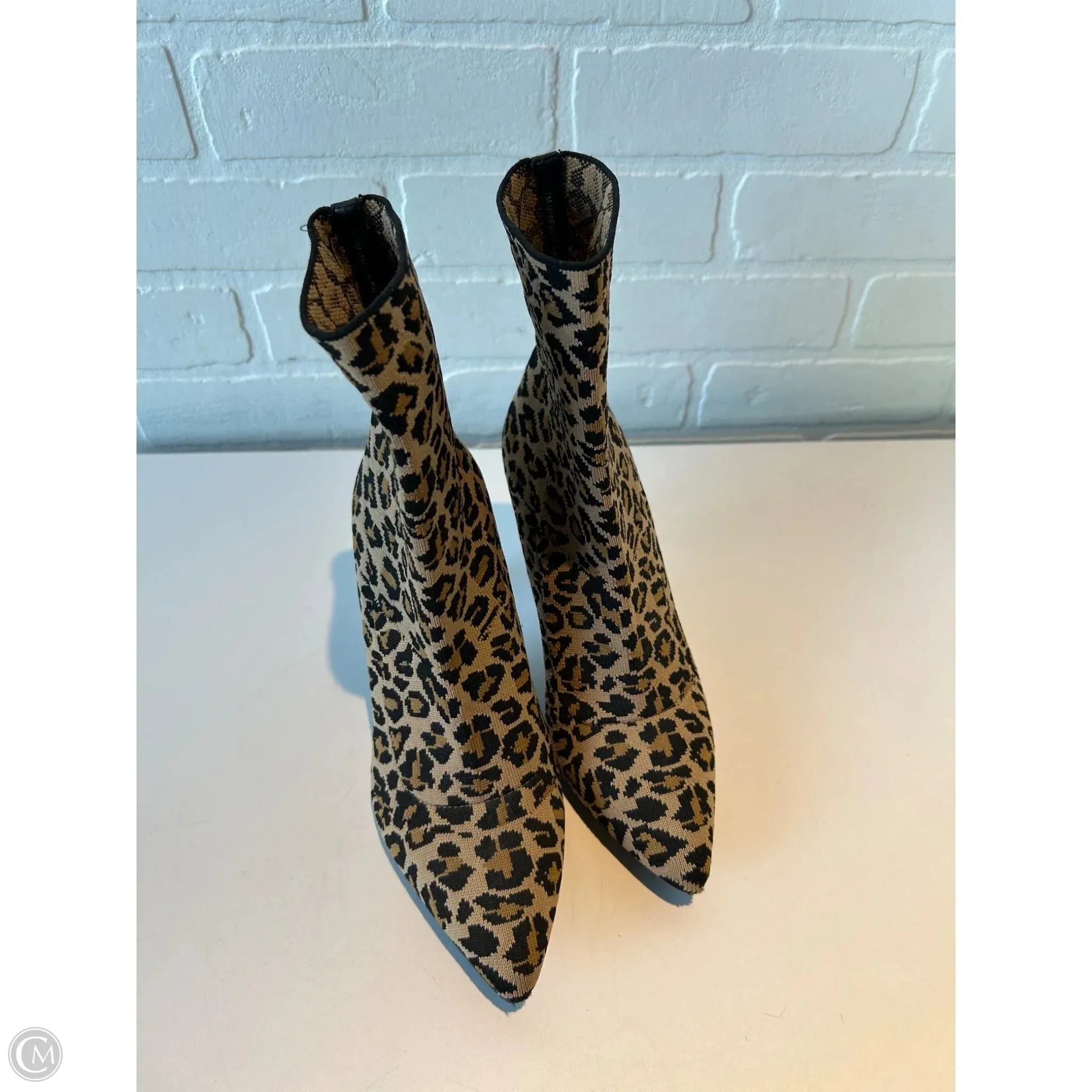 Boots Ankle Heels By Steve Madden In Animal Print, Size: 7 steve madden