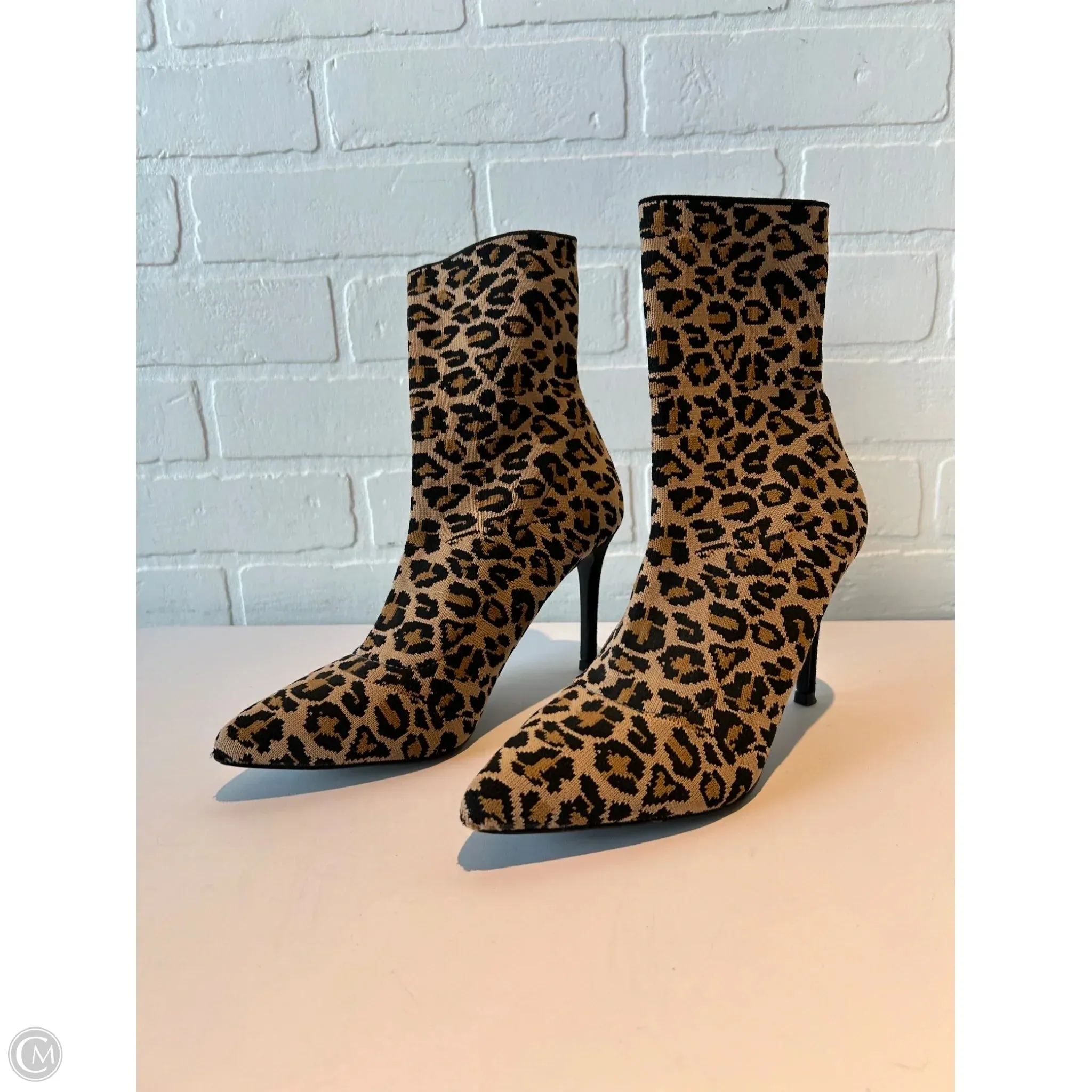 Boots Ankle Heels By Steve Madden In Animal Print, Size: 7 steve madden