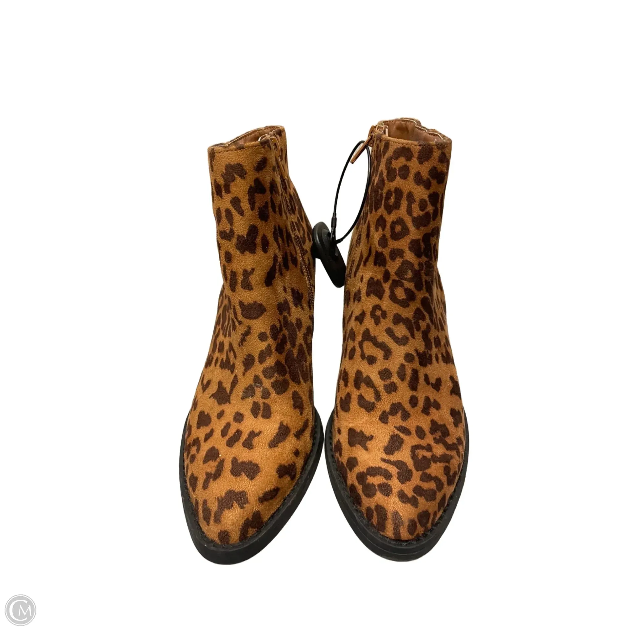 Boots Ankle Heels By Steve Madden In Animal Print, Size: 7