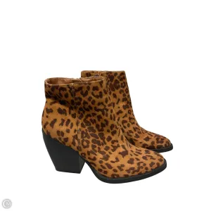 Boots Ankle Heels By Steve Madden In Animal Print, Size: 7