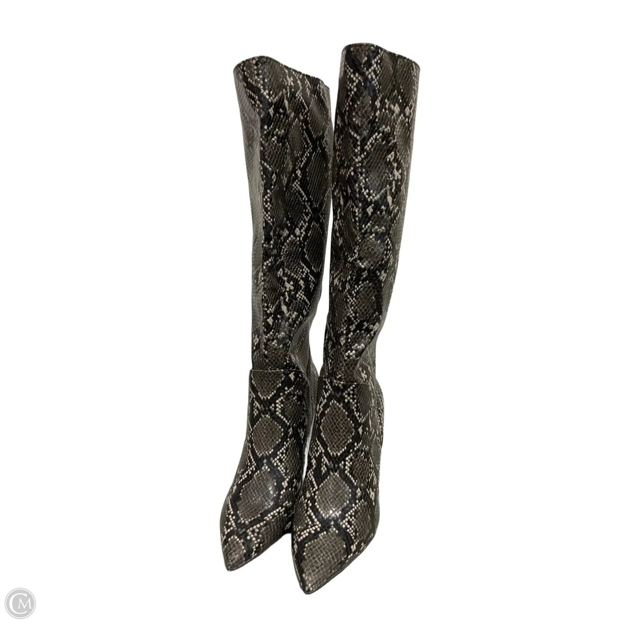 Boots Knee Heels By Steve Madden In Snakeskin Print, Size: 7.5