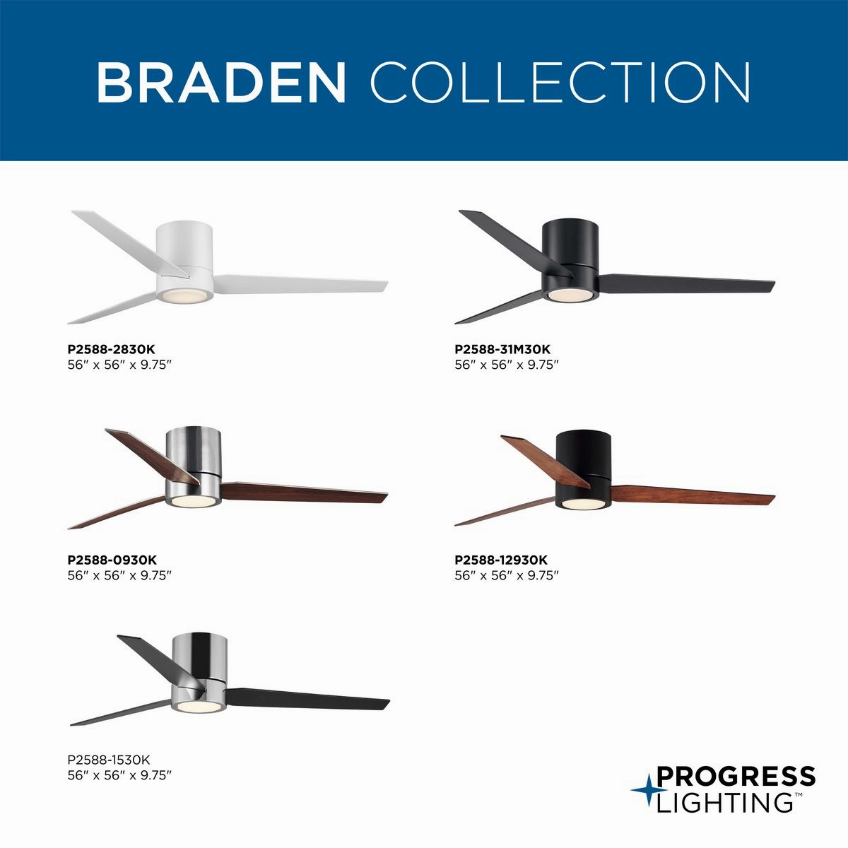 Braden 56"Ceiling Fan Architectural Bronze