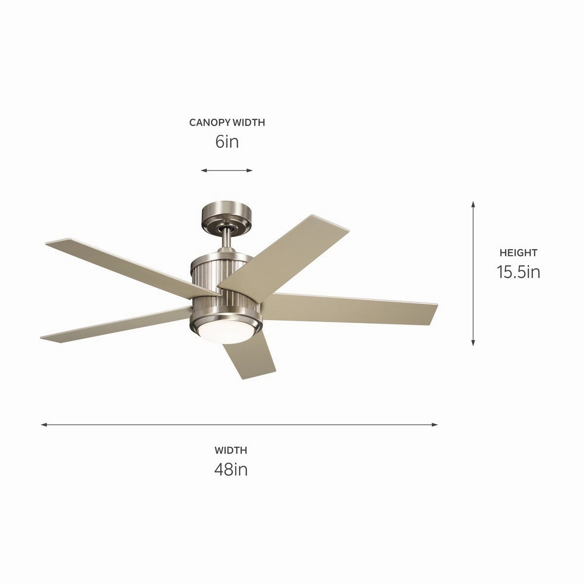 Brahm 48"Ceiling Fan Brushed Stainless Steel