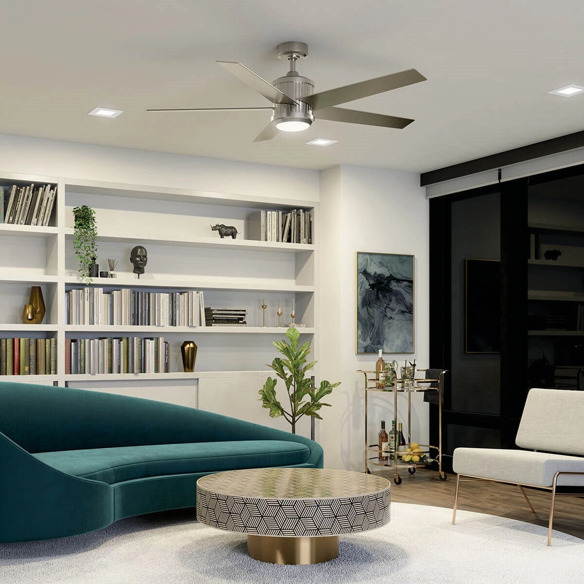 Brahm 56"Ceiling Fan Brushed Stainless Steel