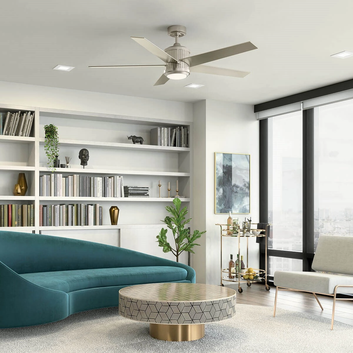 Brahm 56"Ceiling Fan Brushed Stainless Steel