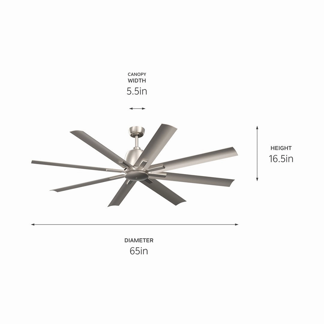 Breda 65"Ceiling Fan Brushed Nickel