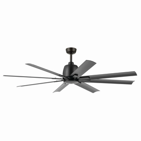 Breda 65"Ceiling Fan Satin Black outdoor exterior fans for patio cooling
