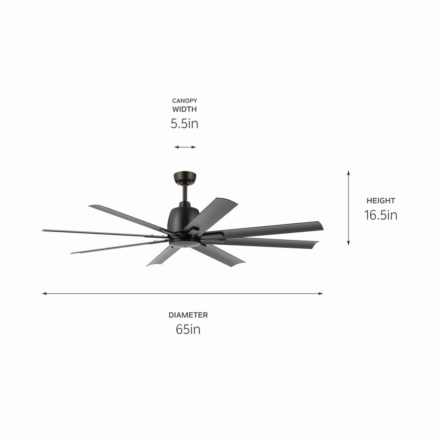 Breda 65"Ceiling Fan Satin Black