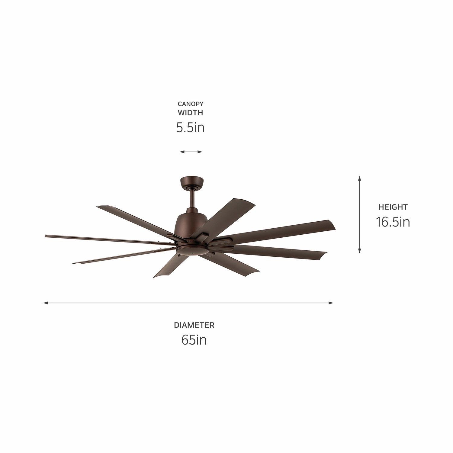 Breda 65"Ceiling Fan Satin Natural Bronze