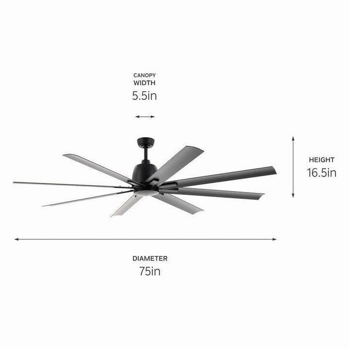Breda 75" 8-Blade Ceiling Fan