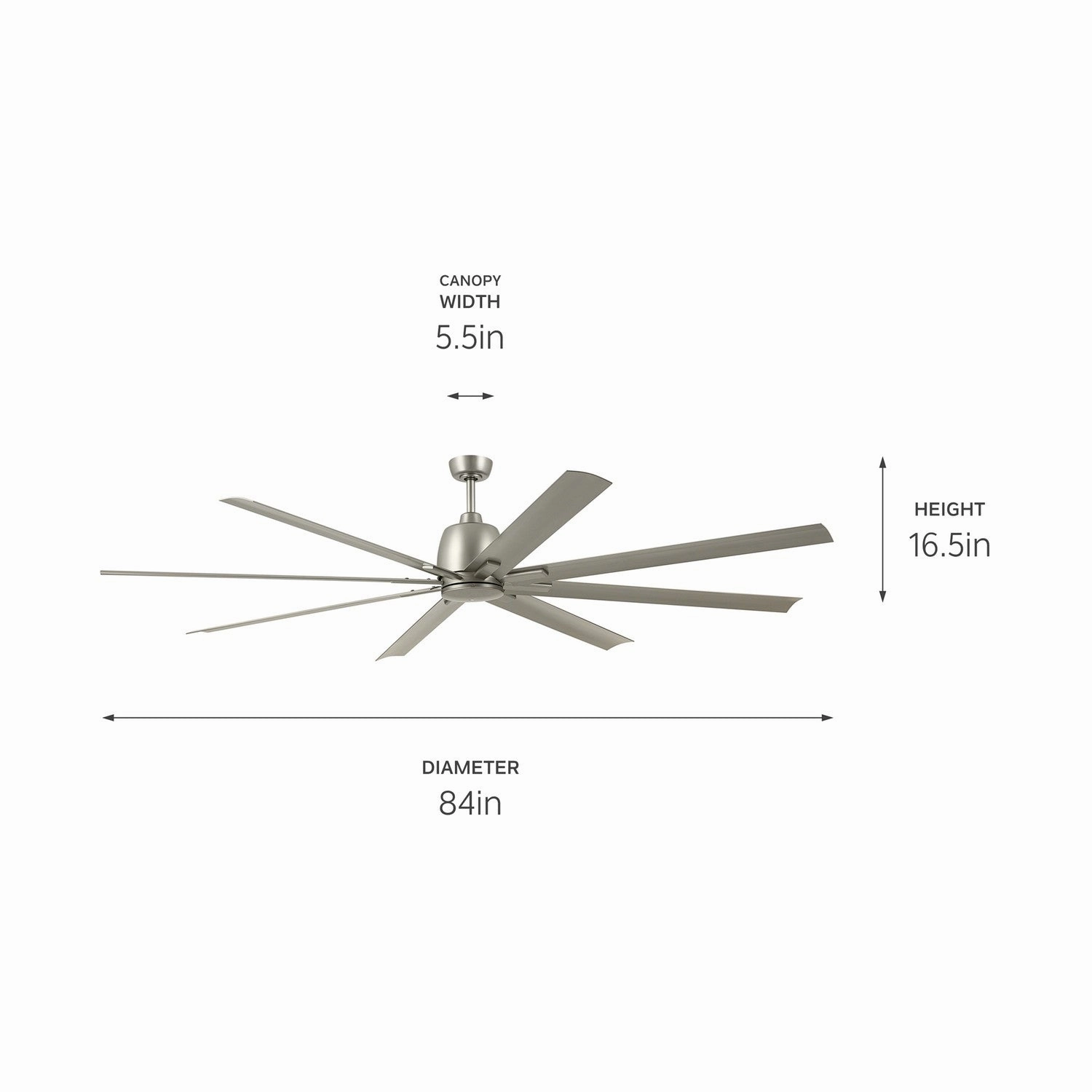Breda 84"Ceiling Fan Brushed Nickel
