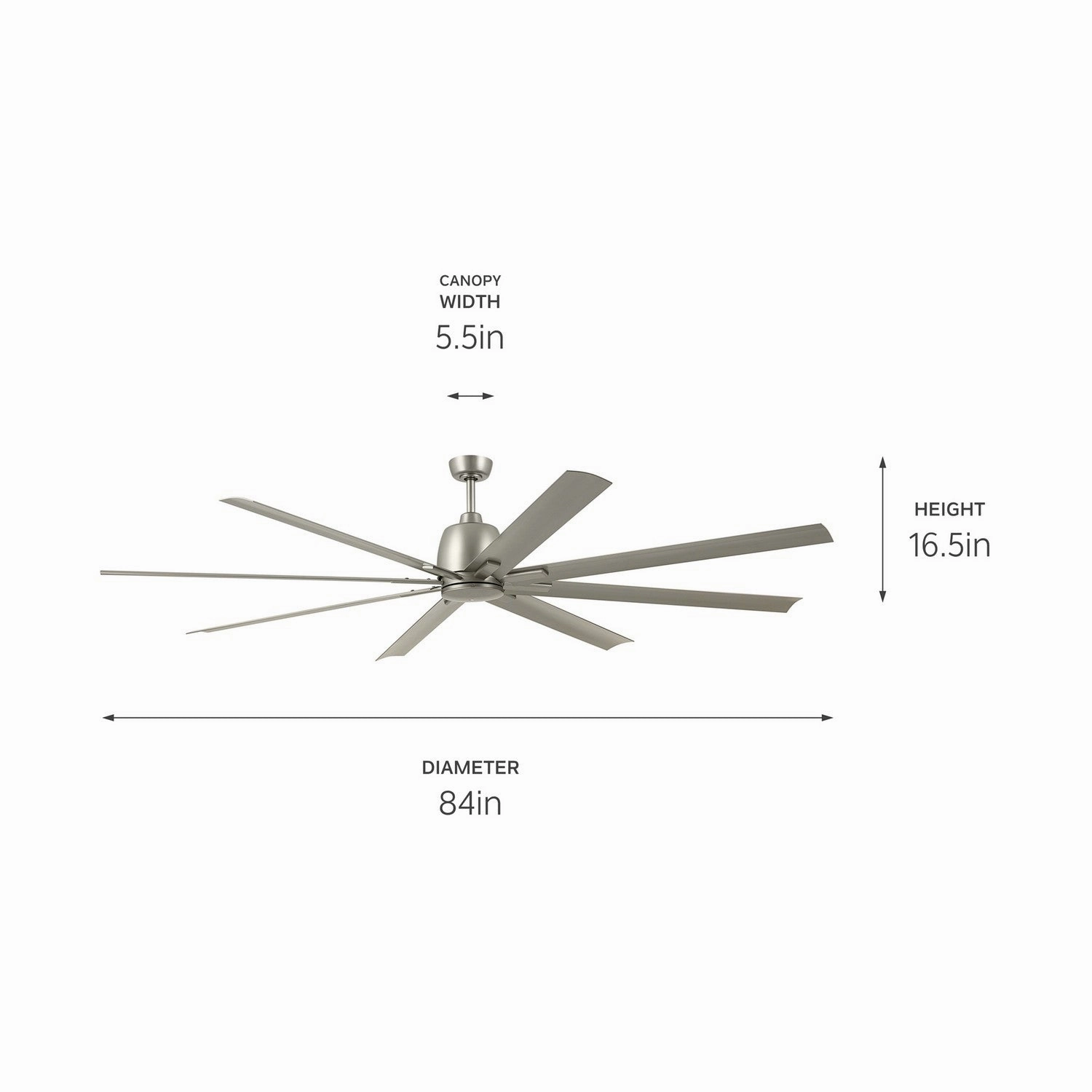 Breda 84"Ceiling Fan Brushed Nickel