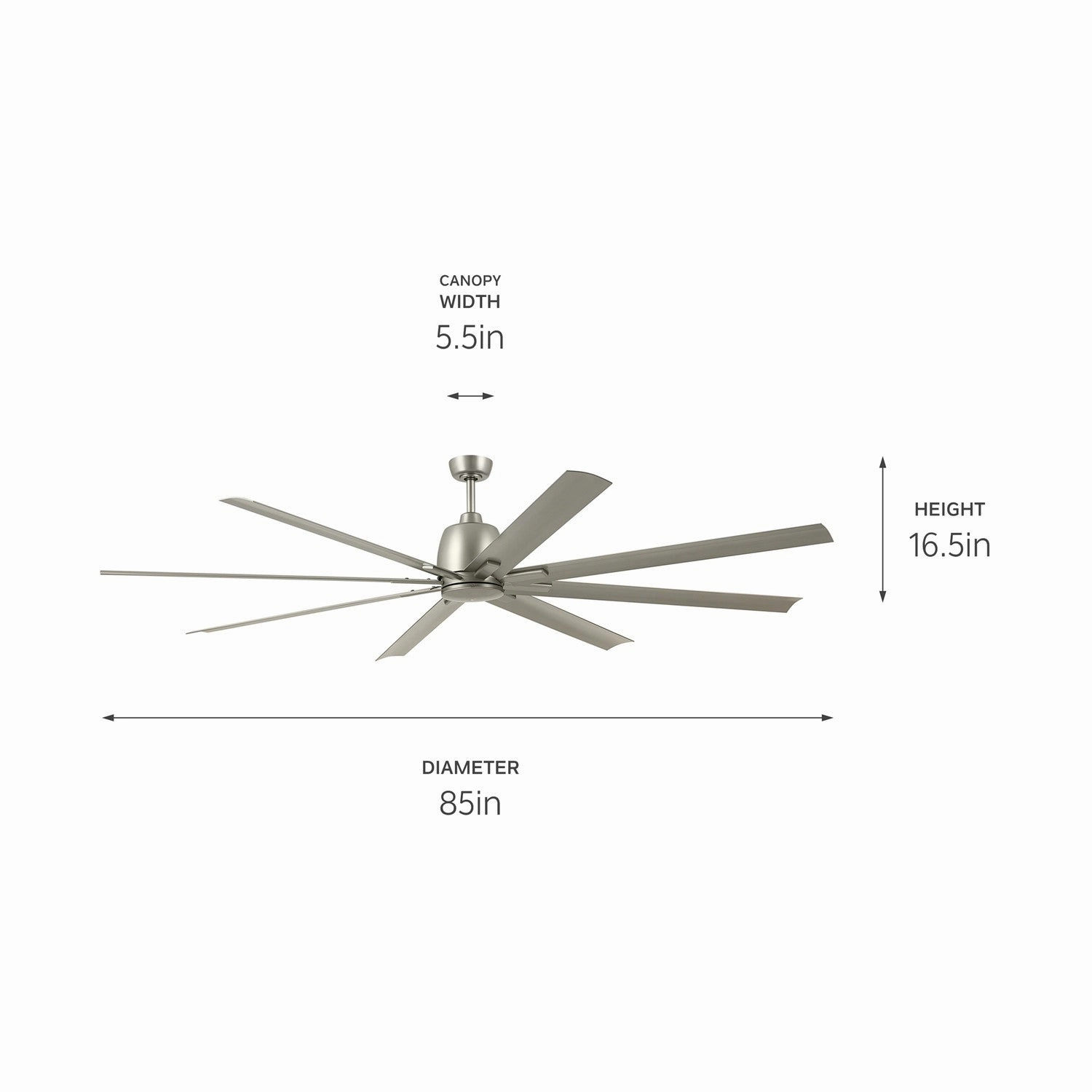 Breda 84"Ceiling Fan Brushed Nickel