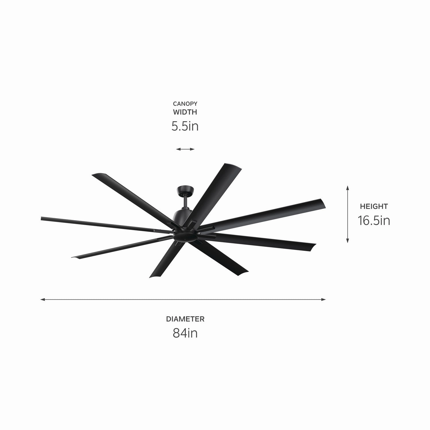 Breda 84"Ceiling Fan Satin Black