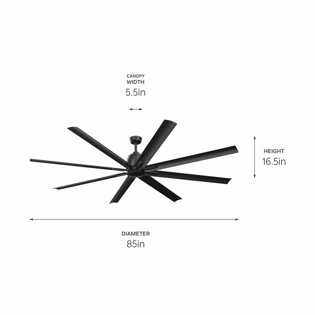 Breda 84"Ceiling Fan Satin Black