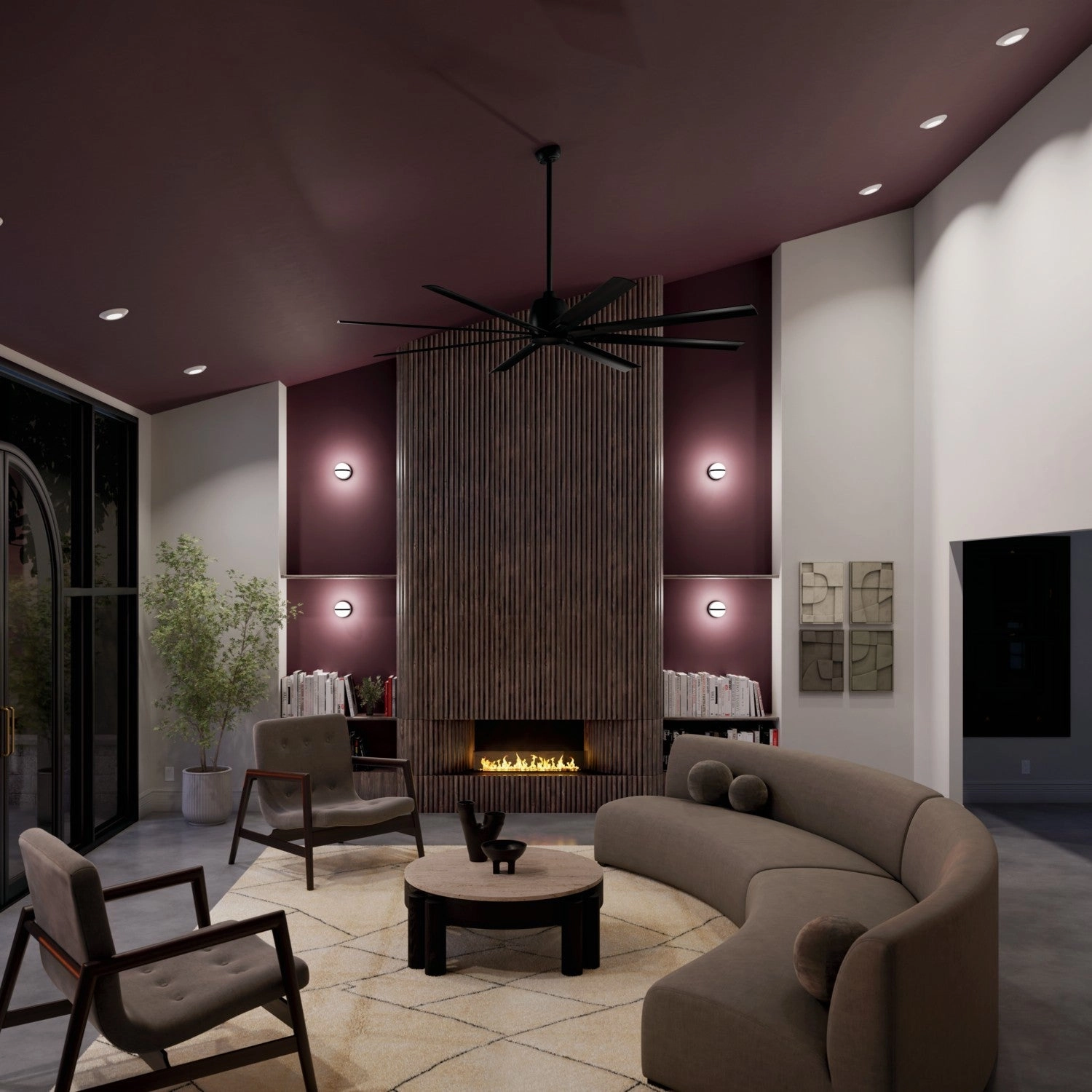 Breda 84"Ceiling Fan Satin Black