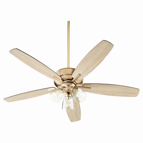 Breeze 52"Ceiling Fan Aged Brass whisper-quiet fans for bedrooms and offices