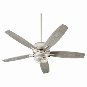 Breeze Patio 52"Patio Fan Satin Nickel Satin Nickel weatherproof fans for outdoor environments