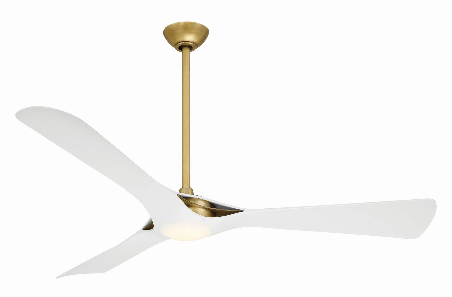 Bridge 60"Ceiling Fan Legacy Brass W/Flat White quiet medium fans for living room use