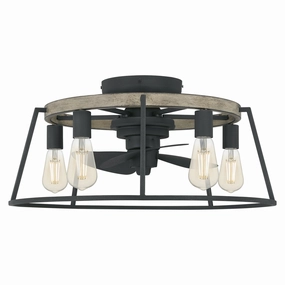 Brockton Five Light Fandelier Grey Ash reliable fans for apartment and office