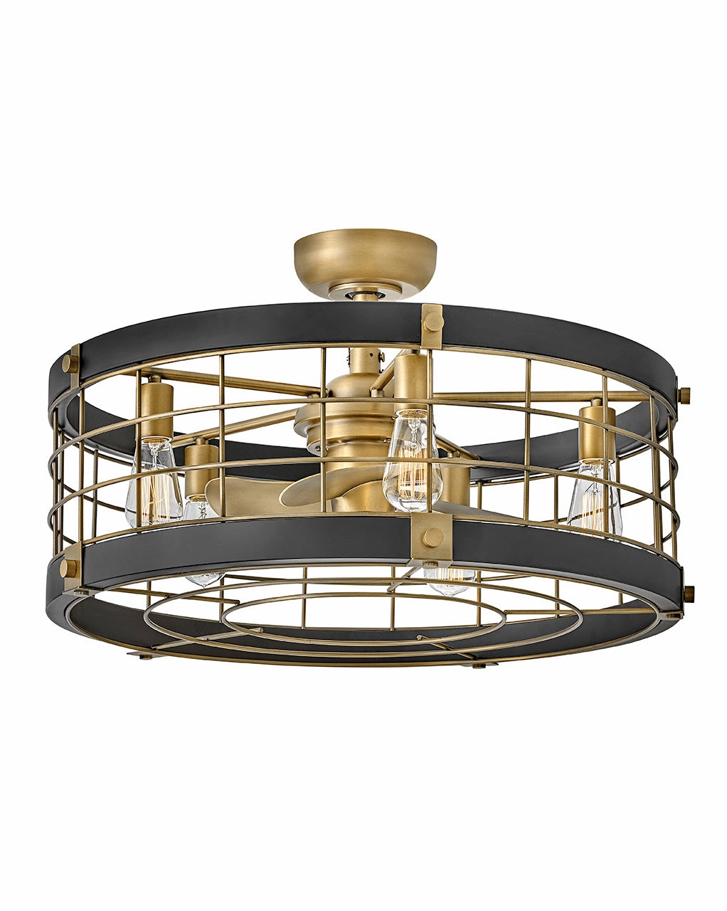 Bryce 27" LED Fandelier Heritage Brass small electric fans for personal cooling
