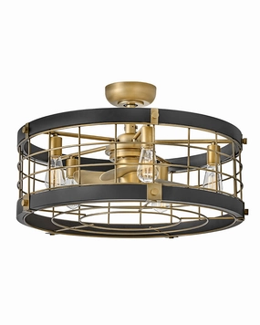 Bryce 27" LED Fandelier Heritage Brass small electric fans for personal cooling