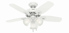Builder 42"Ceiling Fan Snow White quiet small fans for desk or nightstand